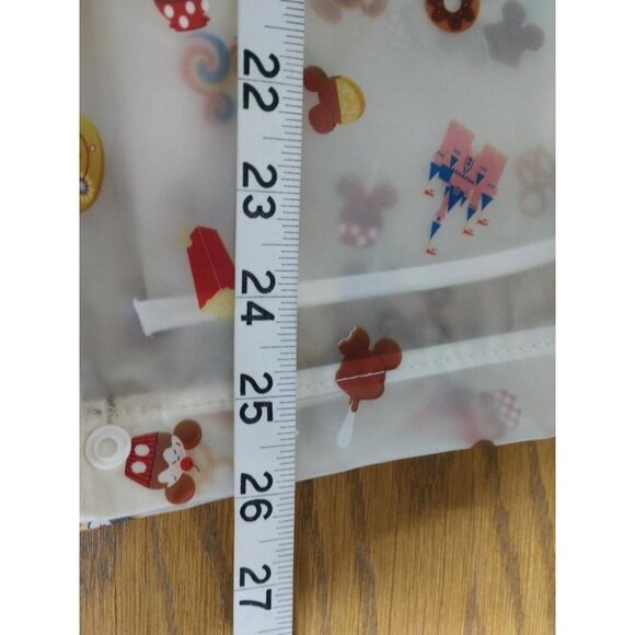 Disney XS Sheer Rain Jacket With Red Drawstring Hood & Snap Buttons Featuring Mi - Picture 8 of 8